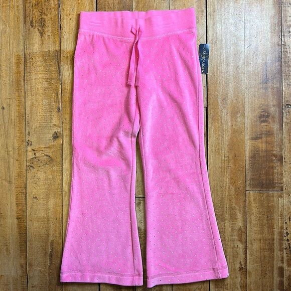 Faded Glory Pants Size 4 to 5 Pink Flared Pants Velour New - Picture 1 of 4